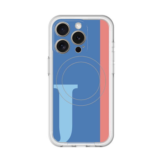 スリムプロテクションプレミアムケース with MagSafe［ オリジナル - initial color line - J blue ］