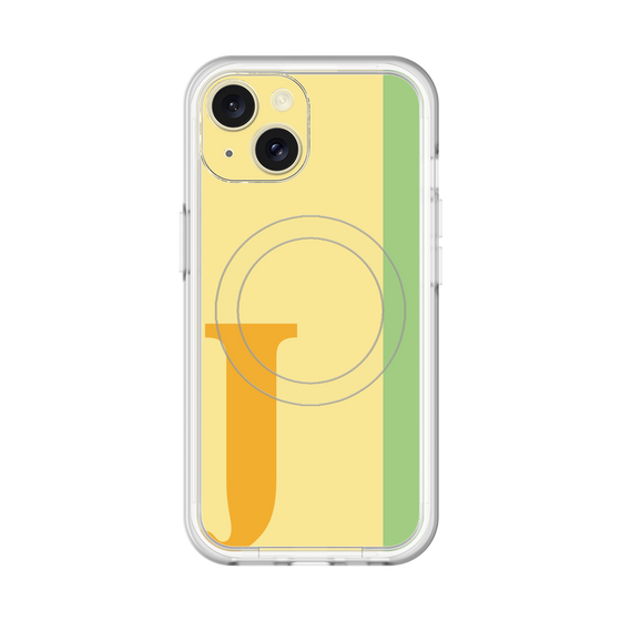スリムプロテクションプレミアムケース with MagSafe［ オリジナル - initial color line - J yellow ］