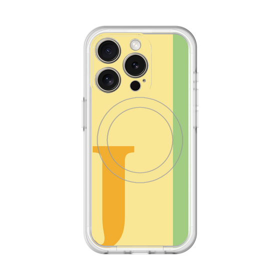 スリムプロテクションプレミアムケース with MagSafe［ オリジナル - initial color line - J yellow ］