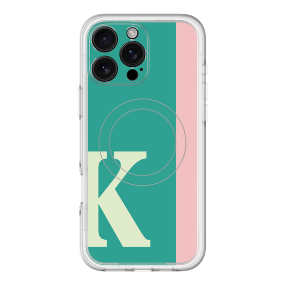 スリムプロテクションプレミアムケース with MagSafe［ オリジナル - initial color line - K green ］