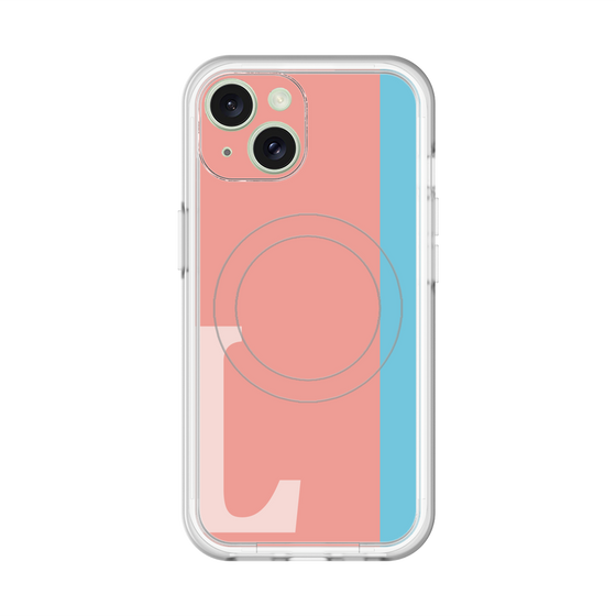 スリムプロテクションプレミアムケース with MagSafe［ オリジナル - initial color line - L pink ］