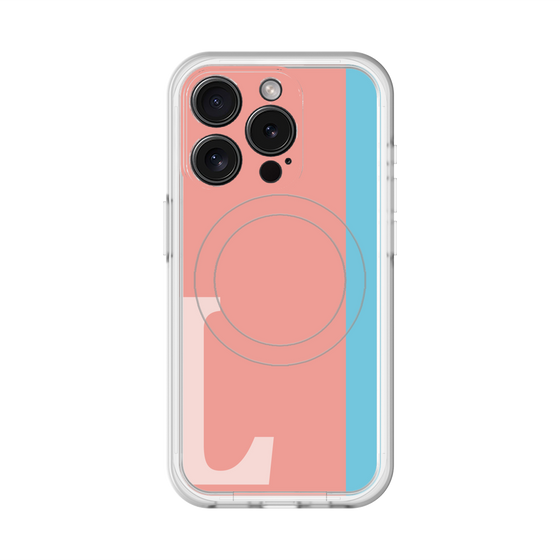 スリムプロテクションプレミアムケース with MagSafe［ オリジナル - initial color line - L pink ］