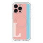 スリムプロテクションプレミアムケース with MagSafe［ オリジナル - initial color line - L pink ］