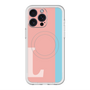 スリムプロテクションプレミアムケース with MagSafe［ オリジナル - initial color line - L pink ］