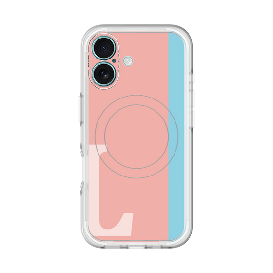 スリムプロテクションプレミアムケース with MagSafe［ オリジナル - initial color line - L pink ］