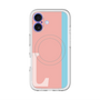 スリムプロテクションプレミアムケース with MagSafe［ オリジナル - initial color line - L pink ］