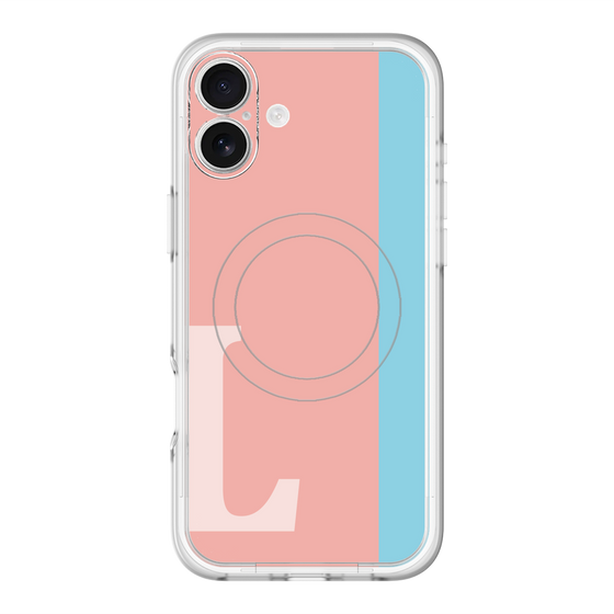 スリムプロテクションプレミアムケース with MagSafe［ オリジナル - initial color line - L pink ］