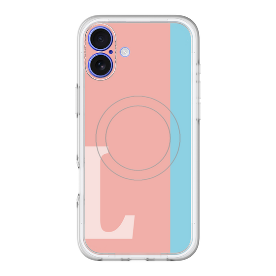 スリムプロテクションプレミアムケース with MagSafe［ オリジナル - initial color line - L pink ］