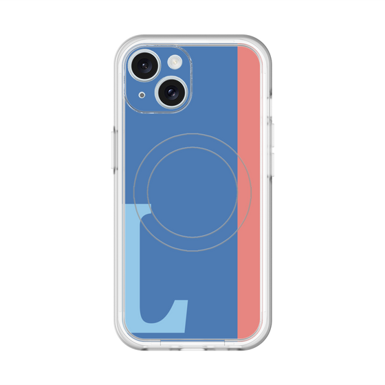 スリムプロテクションプレミアムケース with MagSafe［ オリジナル - initial color line - L blue ］