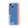スリムプロテクションプレミアムケース with MagSafe［ オリジナル - initial color line - L blue ］