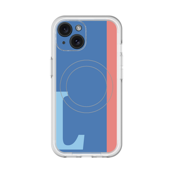 スリムプロテクションプレミアムケース with MagSafe［ オリジナル - initial color line - L blue ］