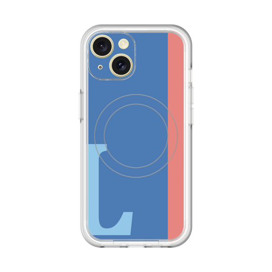 スリムプロテクションプレミアムケース with MagSafe［ オリジナル - initial color line - L blue ］