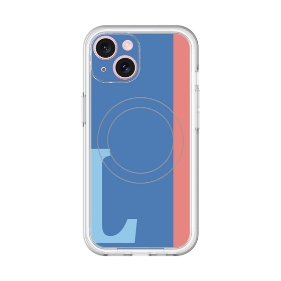 スリムプロテクションプレミアムケース with MagSafe［ オリジナル - initial color line - L blue ］