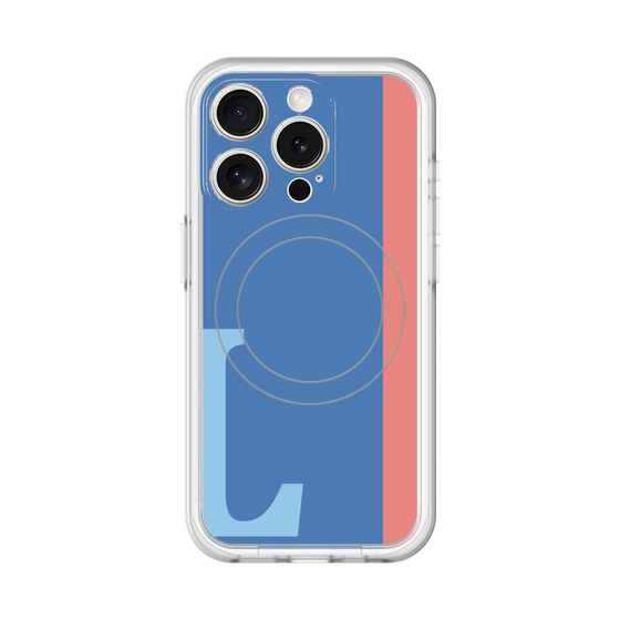 スリムプロテクションプレミアムケース with MagSafe［ オリジナル - initial color line - L blue ］