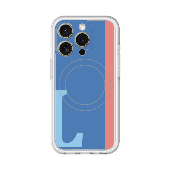 スリムプロテクションプレミアムケース with MagSafe［ オリジナル - initial color line - L blue ］