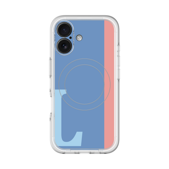 スリムプロテクションプレミアムケース with MagSafe［ オリジナル - initial color line - L blue ］
