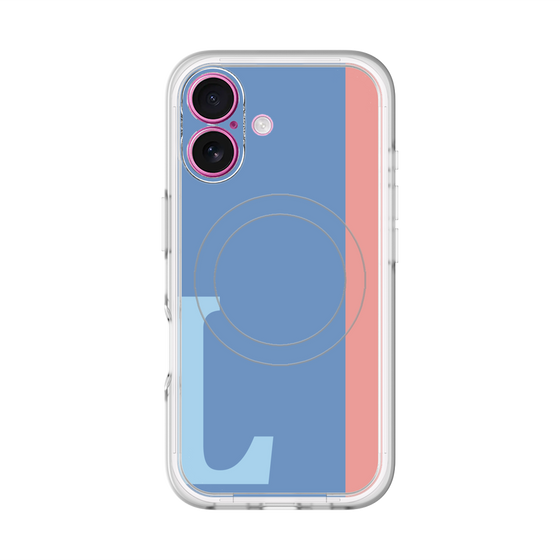 スリムプロテクションプレミアムケース with MagSafe［ オリジナル - initial color line - L blue ］