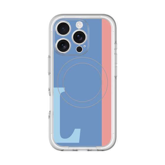 スリムプロテクションプレミアムケース with MagSafe［ オリジナル - initial color line - L blue ］