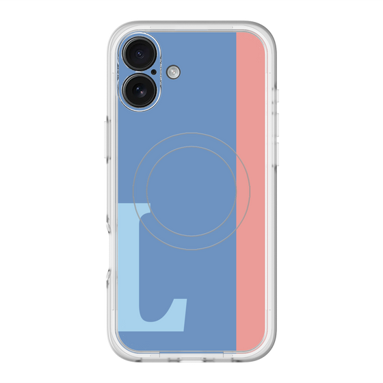 スリムプロテクションプレミアムケース with MagSafe［ オリジナル - initial color line - L blue ］