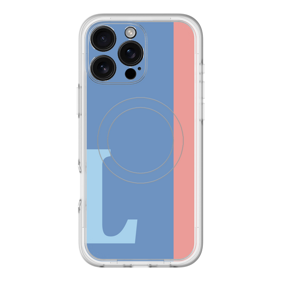 スリムプロテクションプレミアムケース with MagSafe［ オリジナル - initial color line - L blue ］