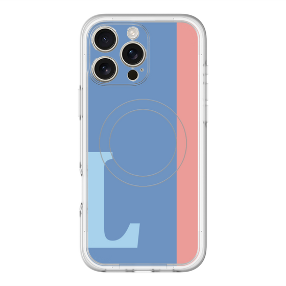 スリムプロテクションプレミアムケース with MagSafe［ オリジナル - initial color line - L blue ］