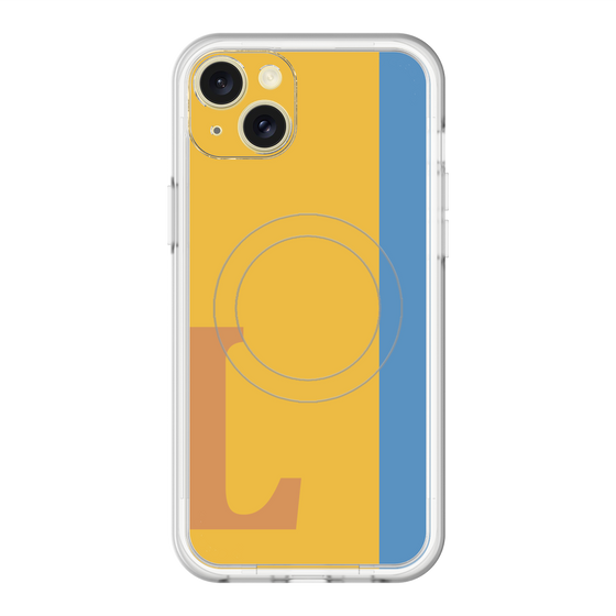 スリムプロテクションプレミアムケース with MagSafe［ オリジナル - initial color line - L orange ］
