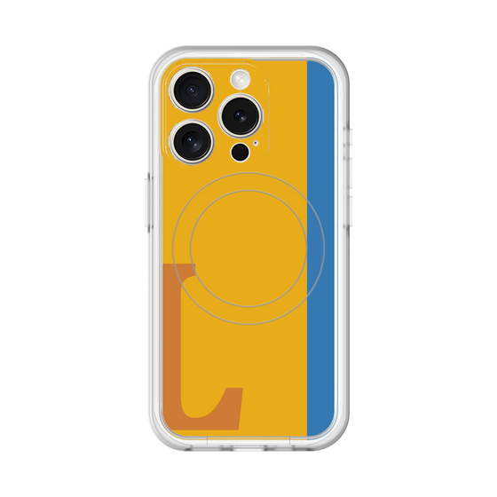 スリムプロテクションプレミアムケース with MagSafe［ オリジナル - initial color line - L orange ］