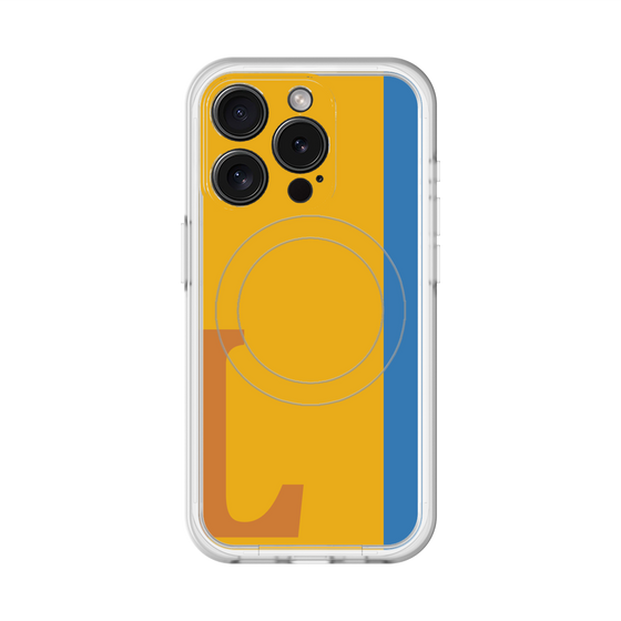 スリムプロテクションプレミアムケース with MagSafe［ オリジナル - initial color line - L orange ］