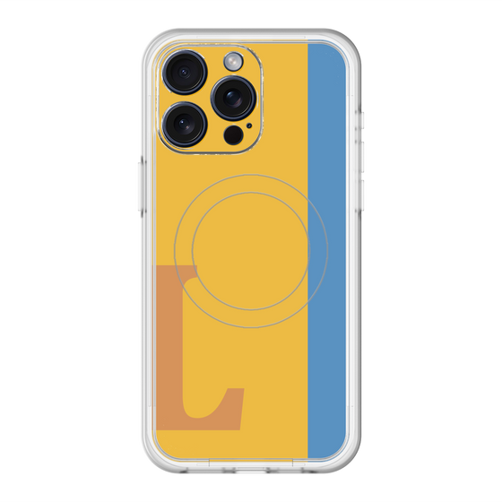 スリムプロテクションプレミアムケース with MagSafe［ オリジナル - initial color line - L orange ］