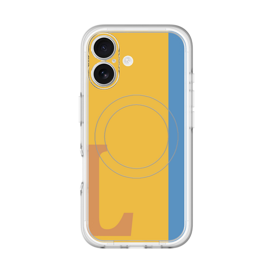 スリムプロテクションプレミアムケース with MagSafe［ オリジナル - initial color line - L orange ］