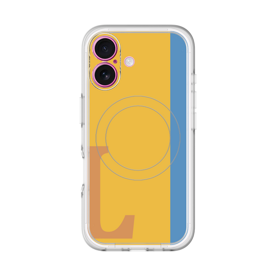 スリムプロテクションプレミアムケース with MagSafe［ オリジナル - initial color line - L orange ］