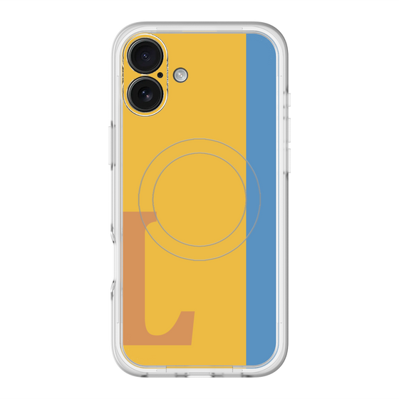 スリムプロテクションプレミアムケース with MagSafe［ オリジナル - initial color line - L orange ］