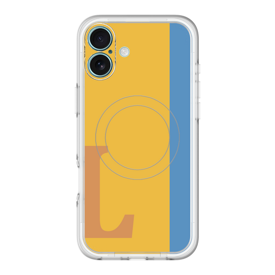 スリムプロテクションプレミアムケース with MagSafe［ オリジナル - initial color line - L orange ］