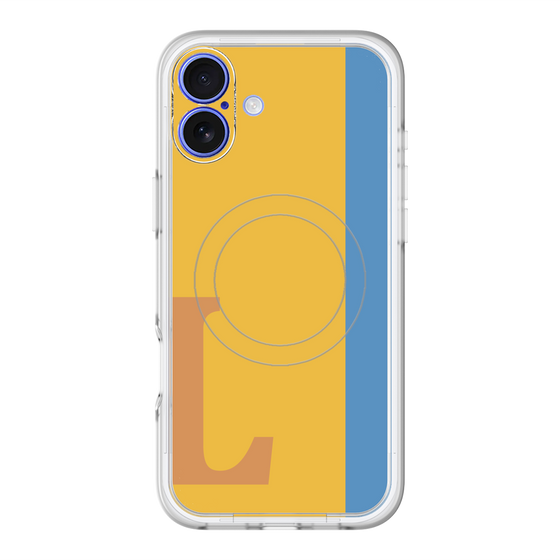 スリムプロテクションプレミアムケース with MagSafe［ オリジナル - initial color line - L orange ］