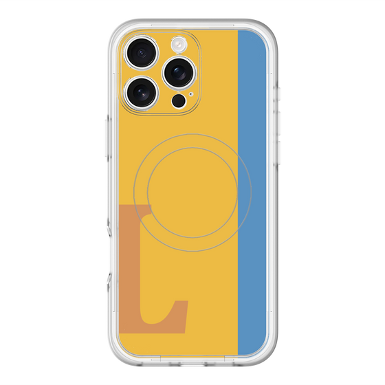 スリムプロテクションプレミアムケース with MagSafe［ オリジナル - initial color line - L orange ］
