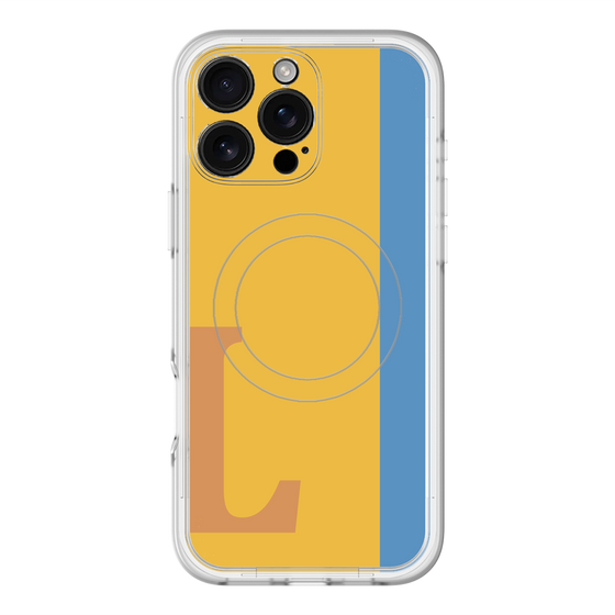 スリムプロテクションプレミアムケース with MagSafe［ オリジナル - initial color line - L orange ］