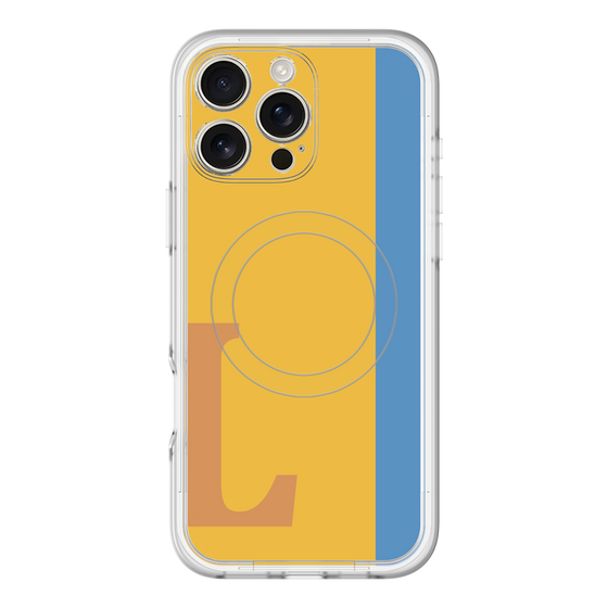 スリムプロテクションプレミアムケース with MagSafe［ オリジナル - initial color line - L orange ］