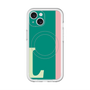 スリムプロテクションプレミアムケース with MagSafe［ オリジナル - initial color line - L green ］