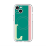 スリムプロテクションプレミアムケース with MagSafe［ オリジナル - initial color line - L green ］