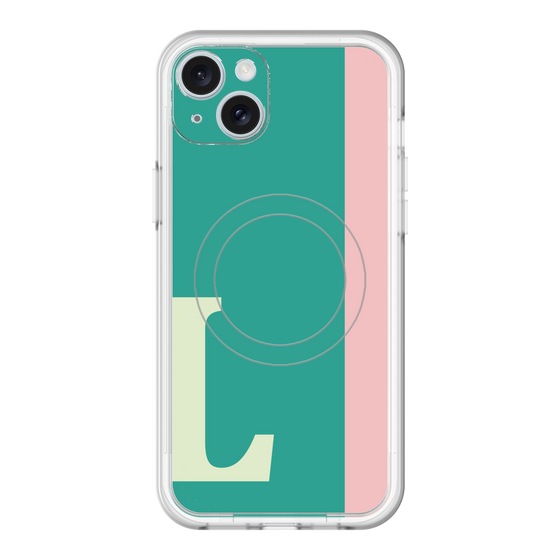 スリムプロテクションプレミアムケース with MagSafe［ オリジナル - initial color line - L green ］