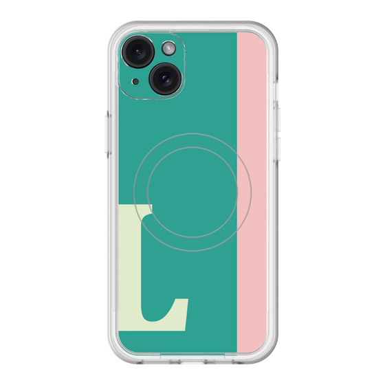スリムプロテクションプレミアムケース with MagSafe［ オリジナル - initial color line - L green ］