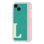 スリムプロテクションプレミアムケース with MagSafe［ オリジナル - initial color line - L green ］