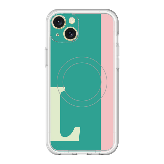 スリムプロテクションプレミアムケース with MagSafe［ オリジナル - initial color line - L green ］