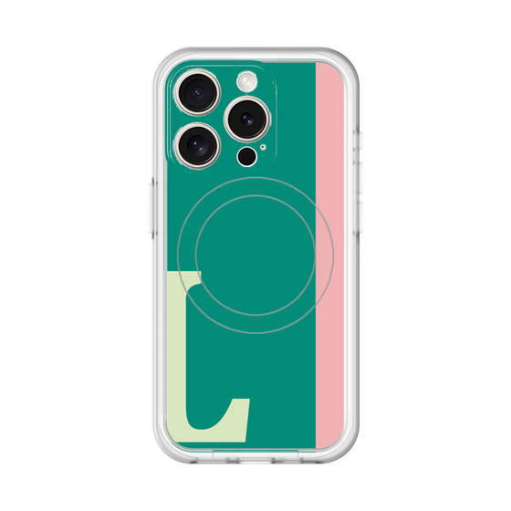 スリムプロテクションプレミアムケース with MagSafe［ オリジナル - initial color line - L green ］