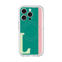 スリムプロテクションプレミアムケース with MagSafe［ オリジナル - initial color line - L green ］