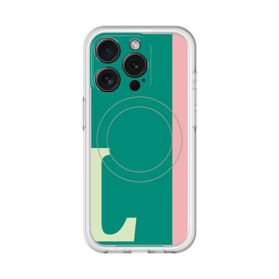 スリムプロテクションプレミアムケース with MagSafe［ オリジナル - initial color line - L green ］