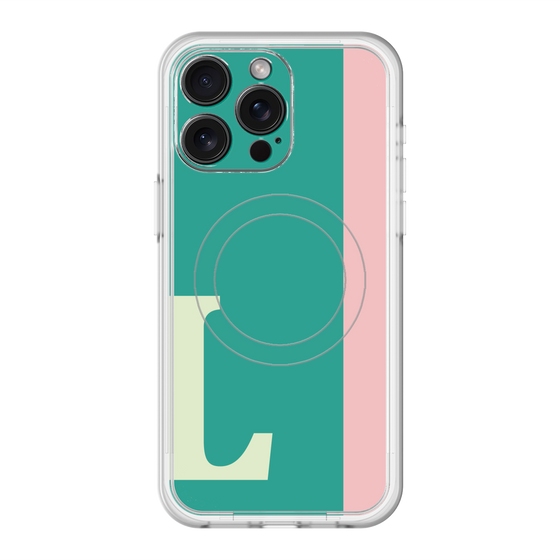 スリムプロテクションプレミアムケース with MagSafe［ オリジナル - initial color line - L green ］