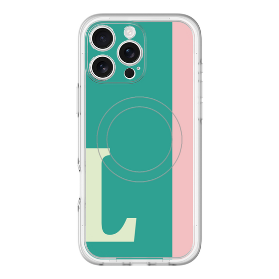 スリムプロテクションプレミアムケース with MagSafe［ オリジナル - initial color line - L green ］