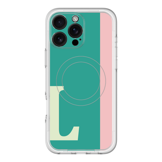 スリムプロテクションプレミアムケース with MagSafe［ オリジナル - initial color line - L green ］