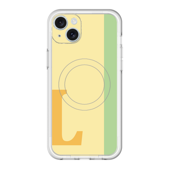 スリムプロテクションプレミアムケース with MagSafe［ オリジナル - initial color line - L yellow ］